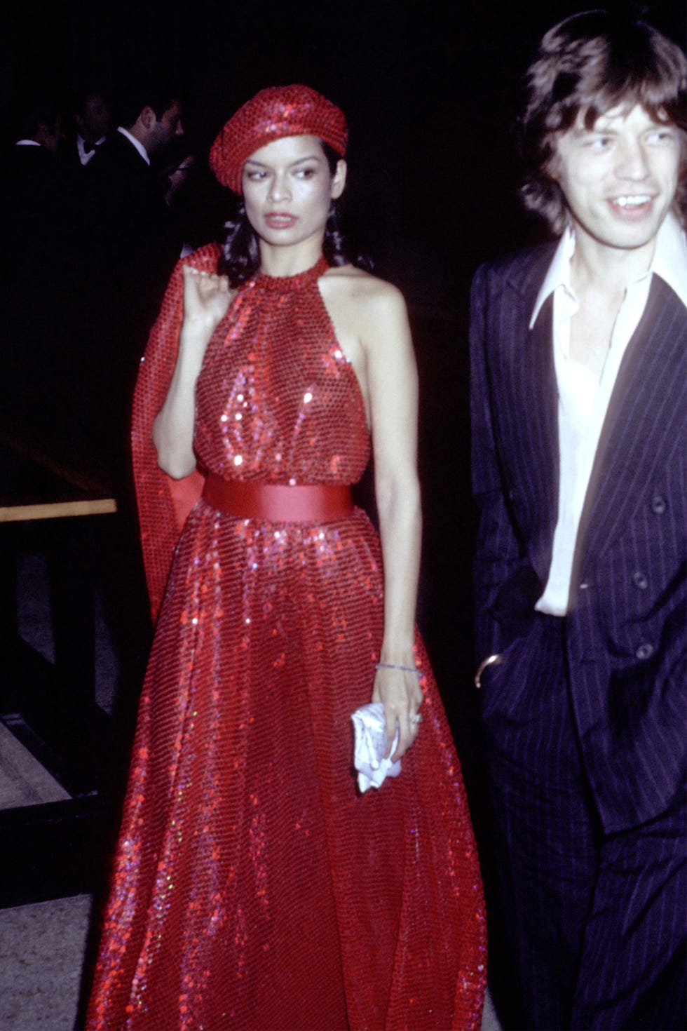 Clothing, Red, Fashion, Dress, Formal wear, Event, Fashion design, Fun, Haute couture, Headgear, 
