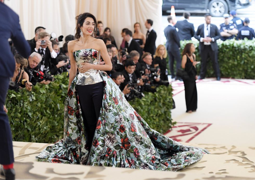 Amal Clooney Wears Richard Quinn Gown and Pants to Met Gala 2018
