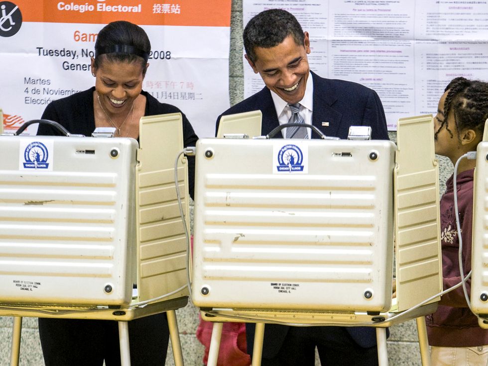 michelle and barack obama voting