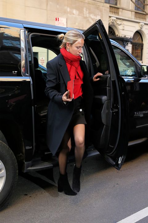 Fashion designer Misha Nonoo arrives at the Mark Hotel in New York City.