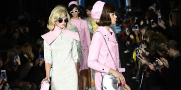 Eyewear, Fashion, Pink, Street fashion, Event, Sunglasses, Fashion show, Fashion model, Fashion design, Haute couture, 