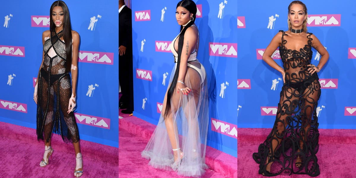 The Most Naked Red Carpet Dresses at the 2018 VMAs