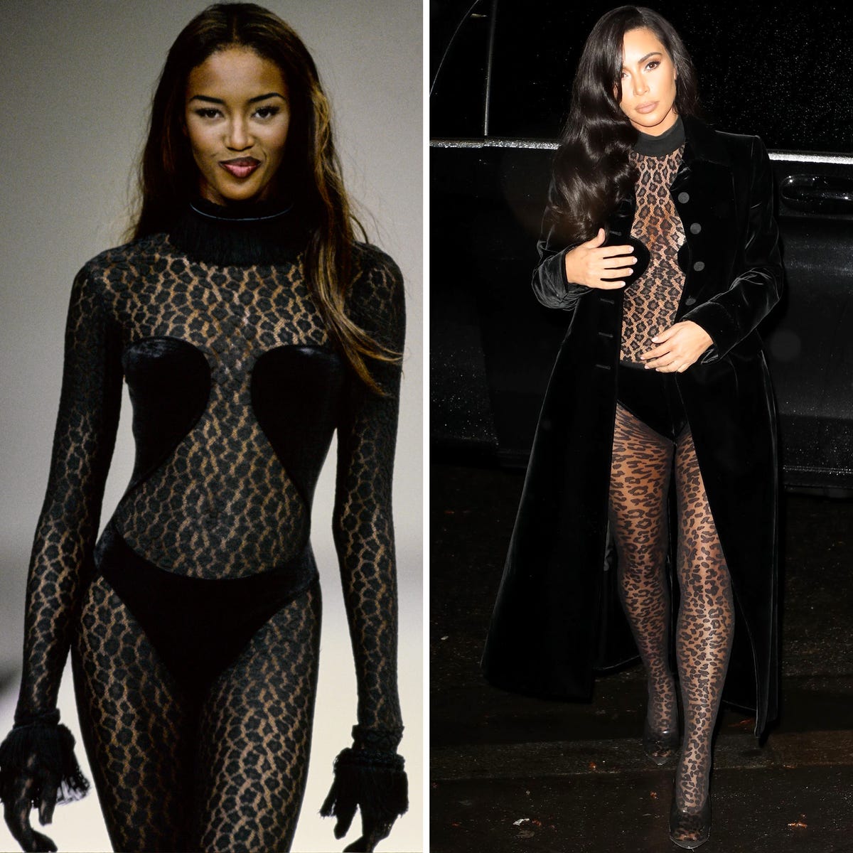 Kim Kardashian Keeps Copying Naomi Campbell's '90s Outfits and Fashion