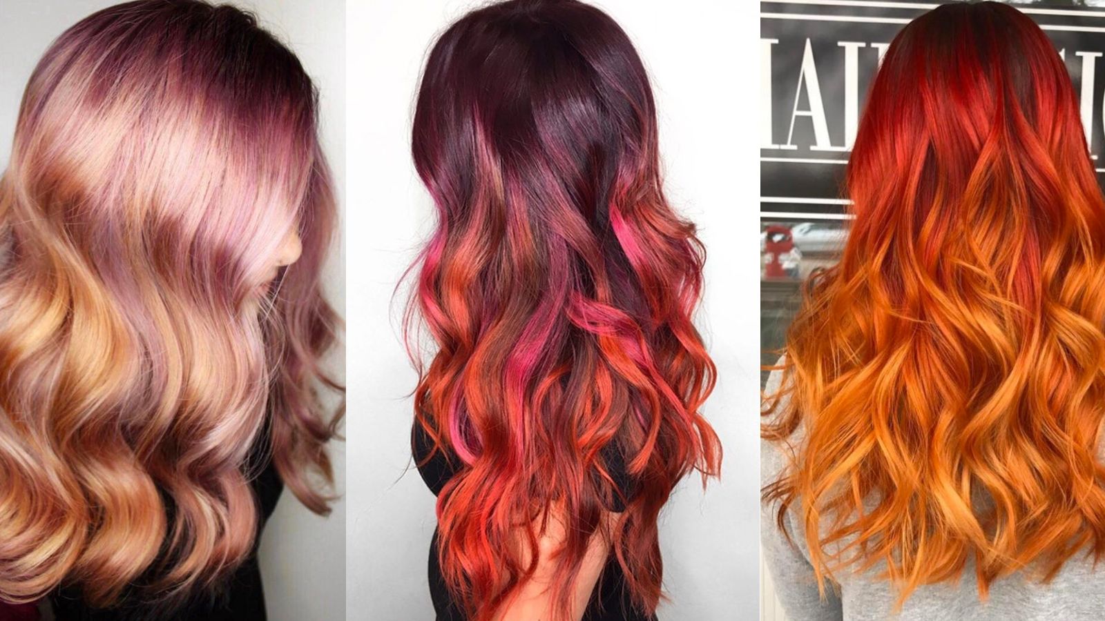 red and brown ombre hair