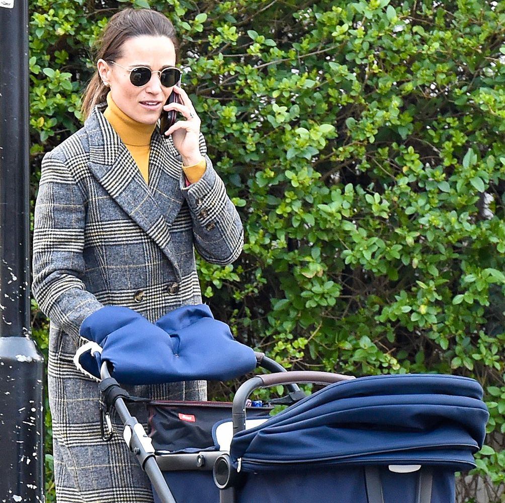 Pippa Middleton is seen walking her baby Arthur Michael William