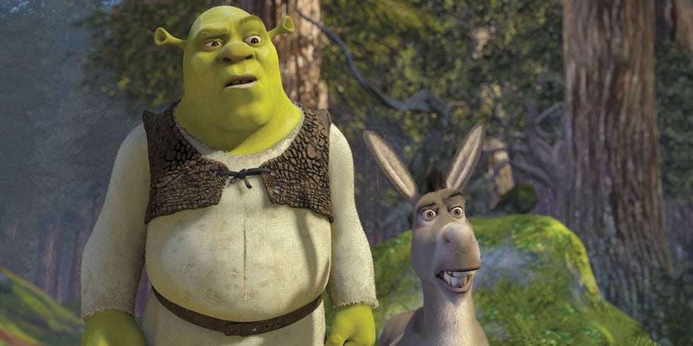two animated characters in a forest setting