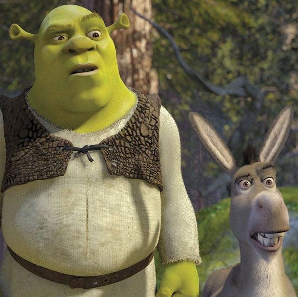 two animated characters in a forest setting two animated characters in a forest setting
