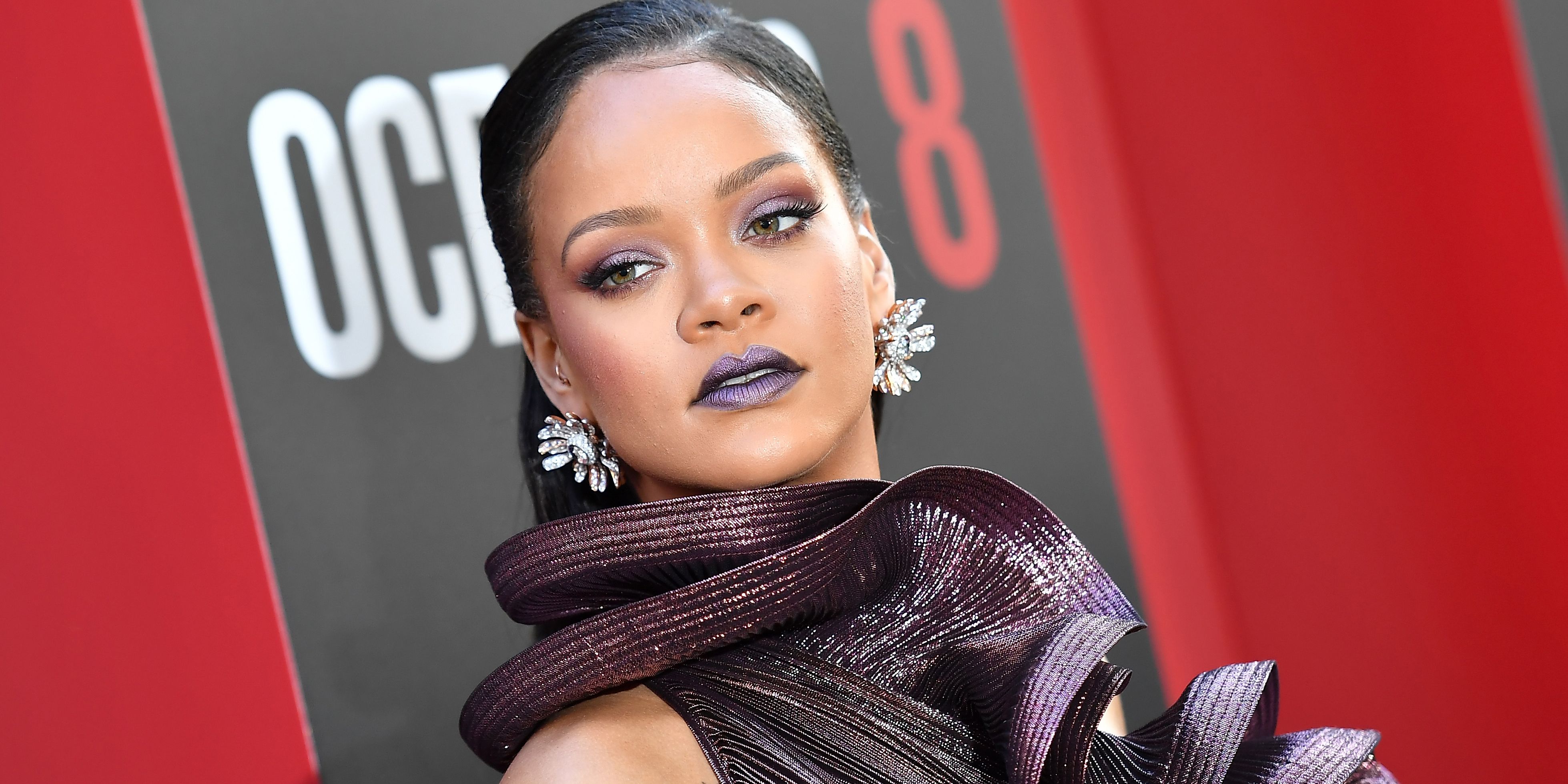 Rihanna Sparkled in Givenchy and Matching Fenty Beauty At The Premiere of  Ocean's 8