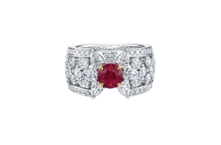 Buy Ruby Diamond Ring 18 KT yellow gold (11.8 gm). | Online By Giriraj  Jewellers