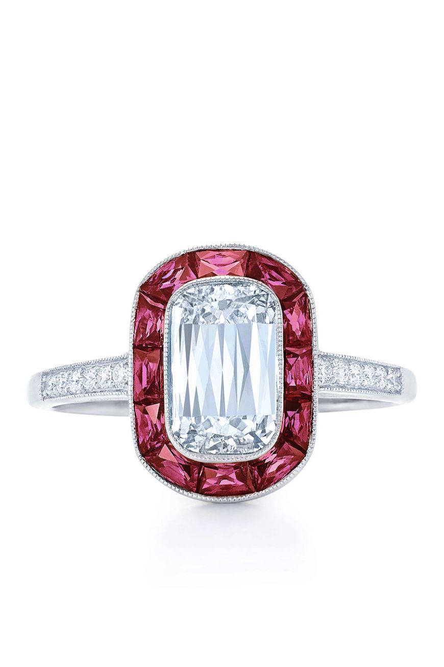 Antique Ruby Diamond Love Knot Wedding Ring - Antique Jewelry