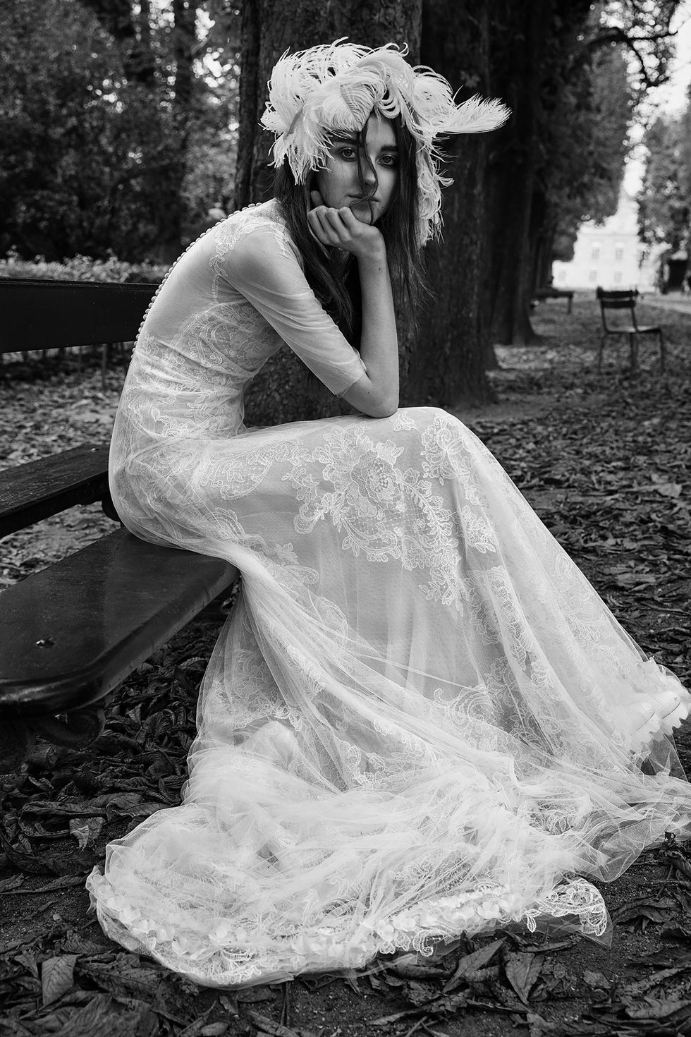 White, Photograph, Dress, Gown, Clothing, Bridal veil, Bridal accessory, Wedding dress, Black-and-white, Monochrome photography, 