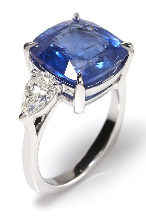 Jewellery, Ring, Fashion accessory, Blue, Cobalt blue, Engagement ring, Gemstone, Pre-engagement ring, Sapphire, Diamond, 