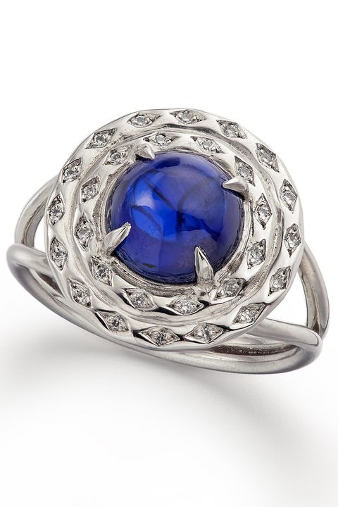 Blue, Ring, Fashion accessory, Jewellery, Gemstone, Cobalt blue, Engagement ring, Sapphire, Platinum, Silver, 