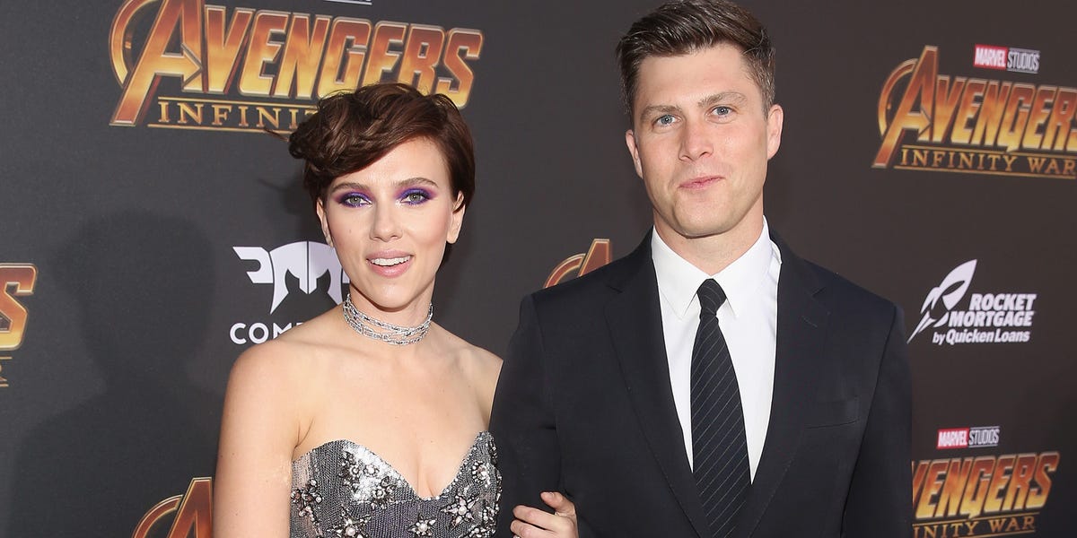 Scarlett Johansson and Colin Jost Make Red Carpet Debut at Avengers  Infinity Premiere