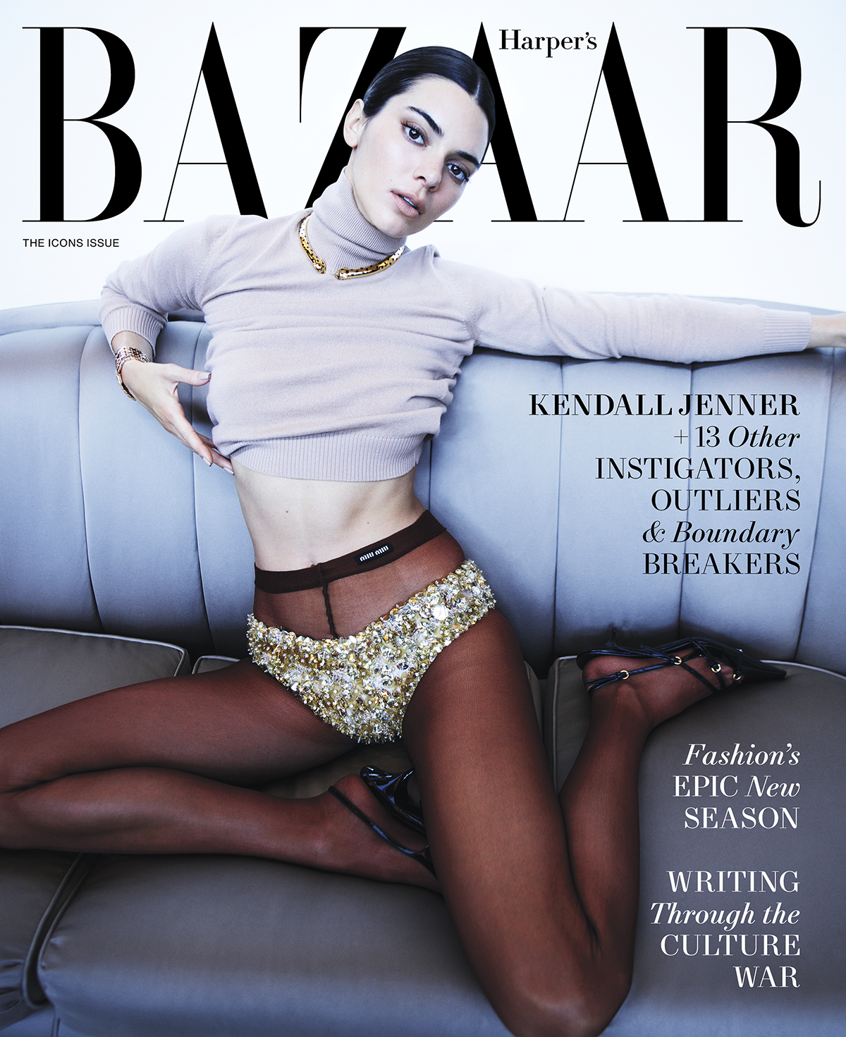 Original Magazine 2 Page Ad Kendall Jenner for Versace Handbags