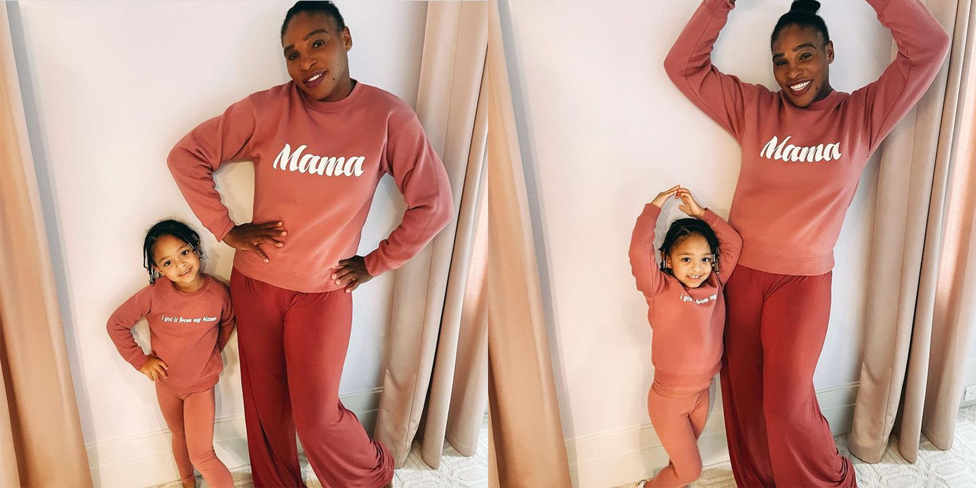 Serena Williams and Her Daughter Match in Adorable Pink Sweats