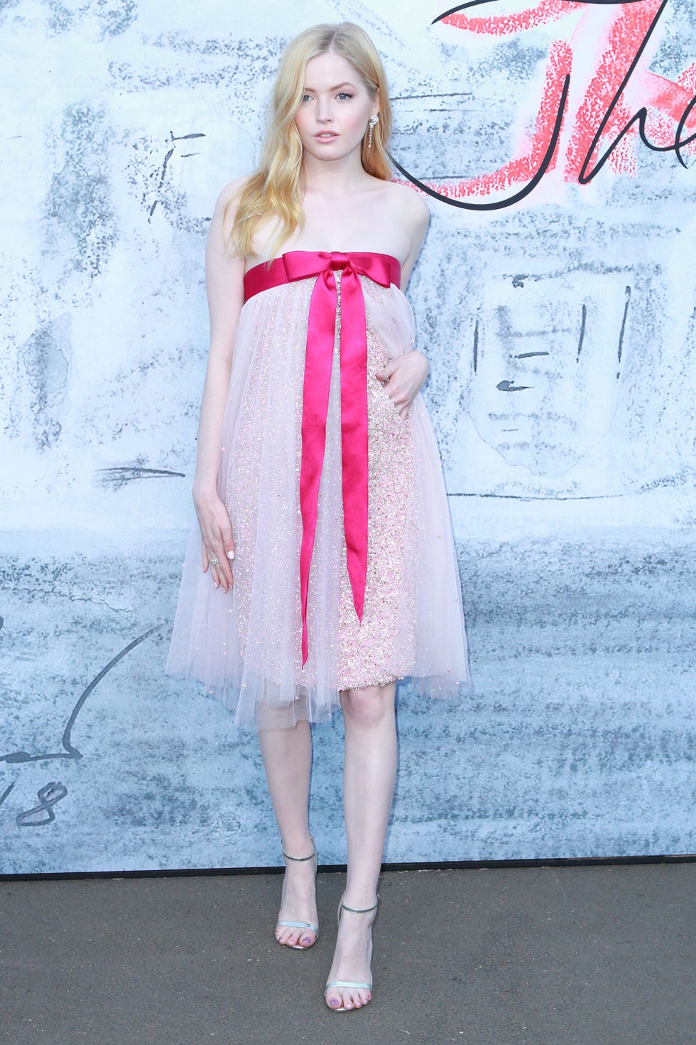 Clothing, Pink, Dress, Fashion, Child model, Long hair, Cocktail dress, Fashion design, Bridal party dress, Child, 