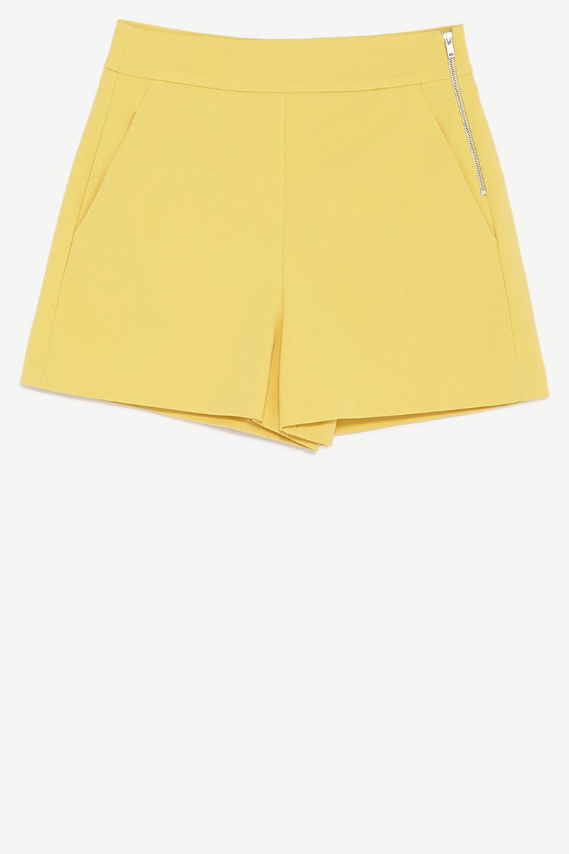 Finish Line High Waist Shorts In Yellow • Impressions Online Boutique