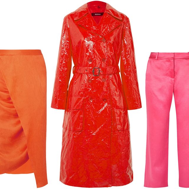 Clothing, Red, Outerwear, Pink, Orange, Workwear, Raincoat, Jacket, Coat, Textile, 