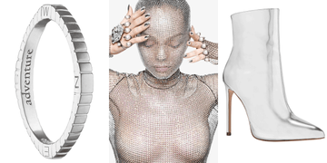 Footwear, Skin, Shoe, Fashion, Armour, Joint, Silver, Mail, Metal, Neck, 