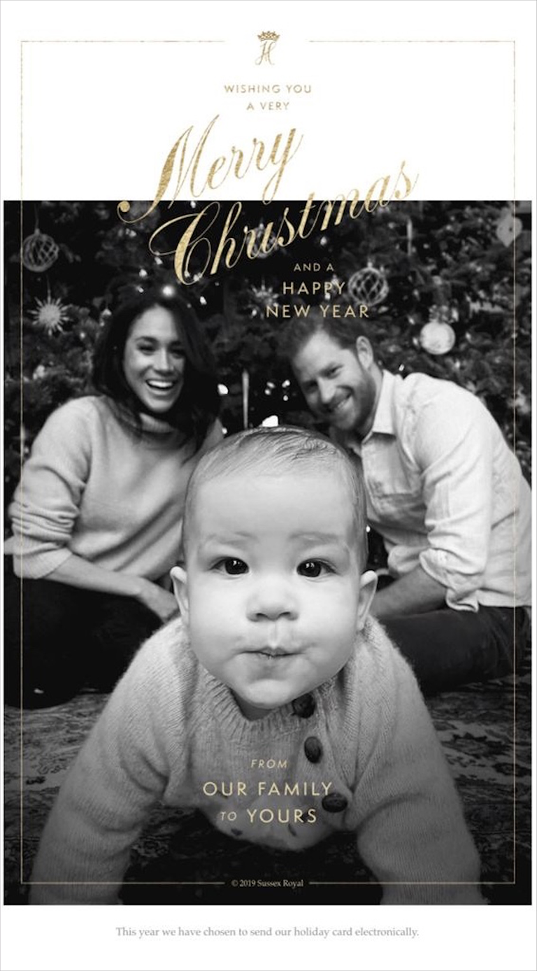 harry, meghan and archie's christmas card 2019
