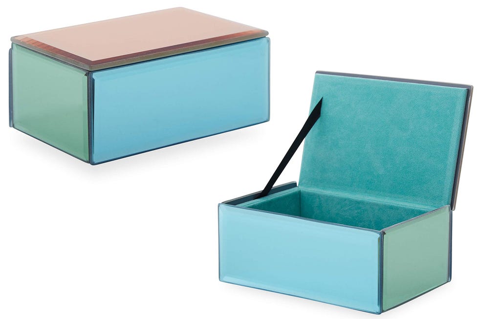 Turquoise, Aqua, Box, Teal, Rectangle, Turquoise, Material property, Square, Fashion accessory, Glass, 