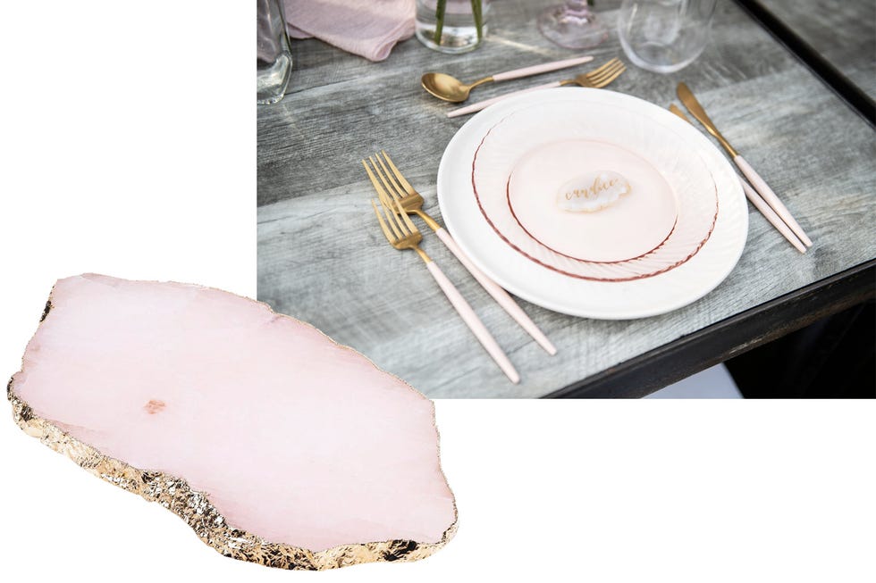 Dishware, Serveware, Glass, Plate, Tableware, Kitchen utensil, Tablecloth, Linens, Peach, Napkin, 