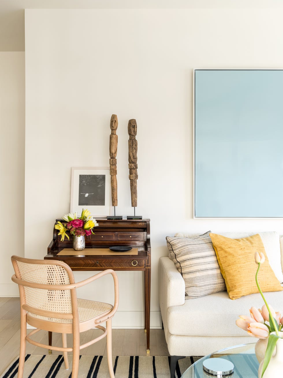 Furniture, Room, Living room, White, Blue, Yellow, Interior design, Green, Property, Table, 