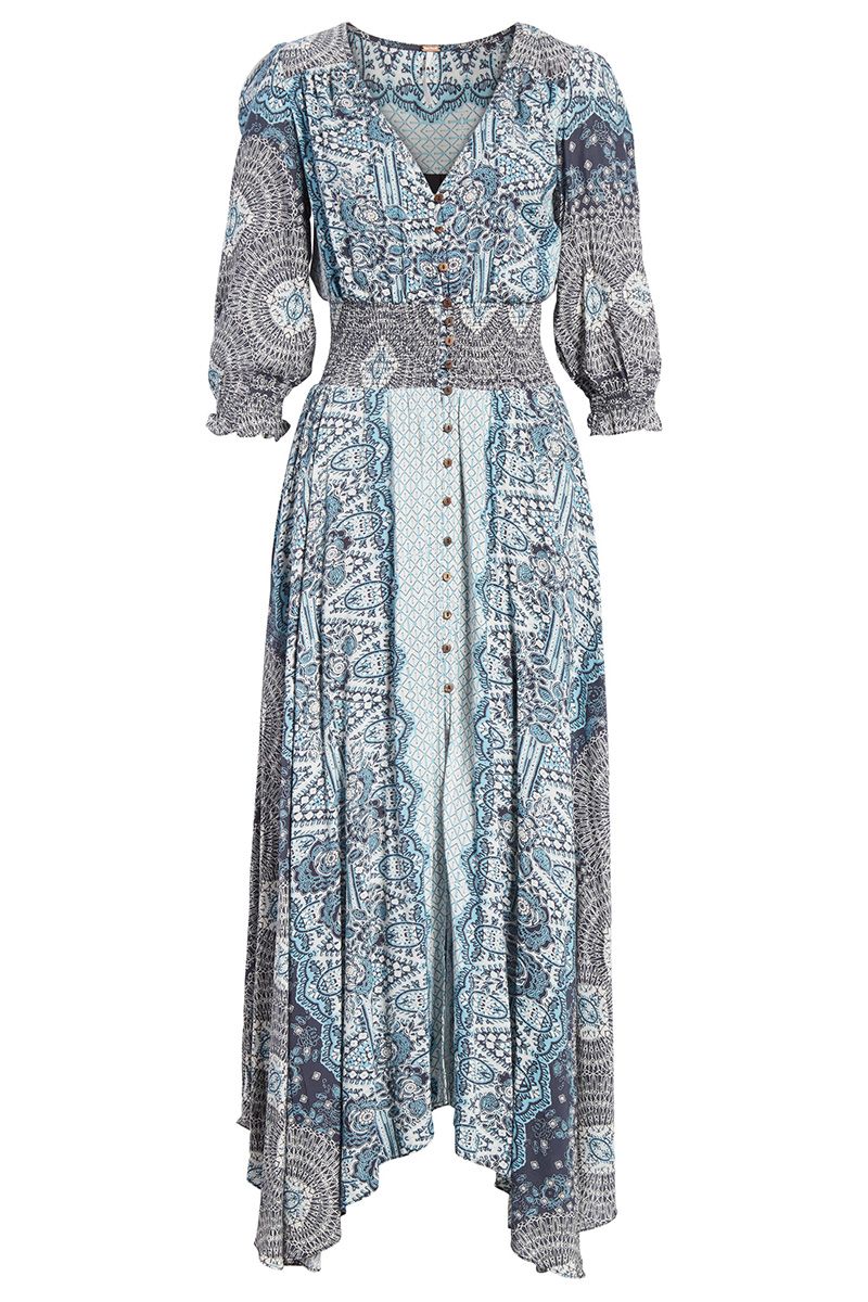Clothing, Dress, Day dress, Sleeve, Blue, Lace, Paisley, Pattern, Cocktail dress, Visual arts, 