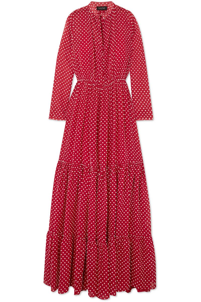 Clothing, Day dress, Dress, Red, Pattern, Polka dot, Sleeve, Pink, Outerwear, Design, 