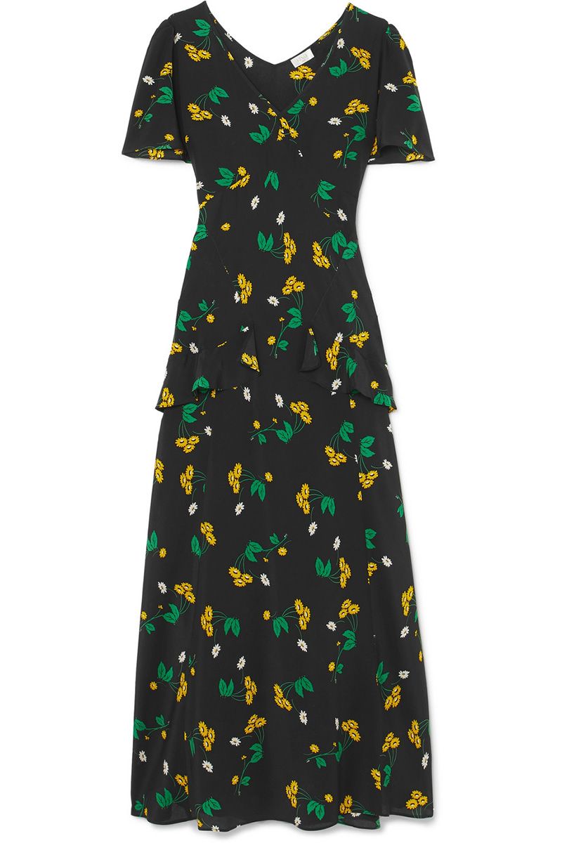 Clothing, Dress, Day dress, Green, Sleeve, Yellow, Pattern, A-line, Cocktail dress, Neck, 