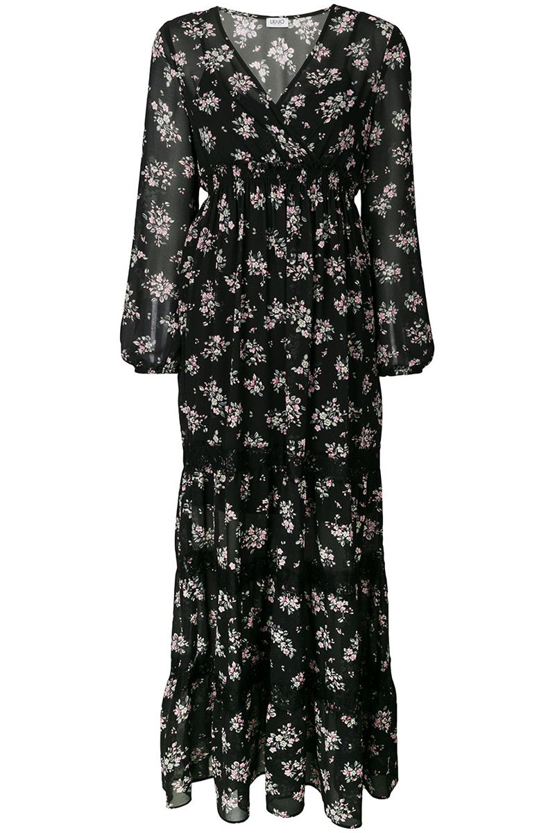 Clothing, Dress, Day dress, Black, Sleeve, Neck, Cocktail dress, Robe, Pattern, Cover-up, 