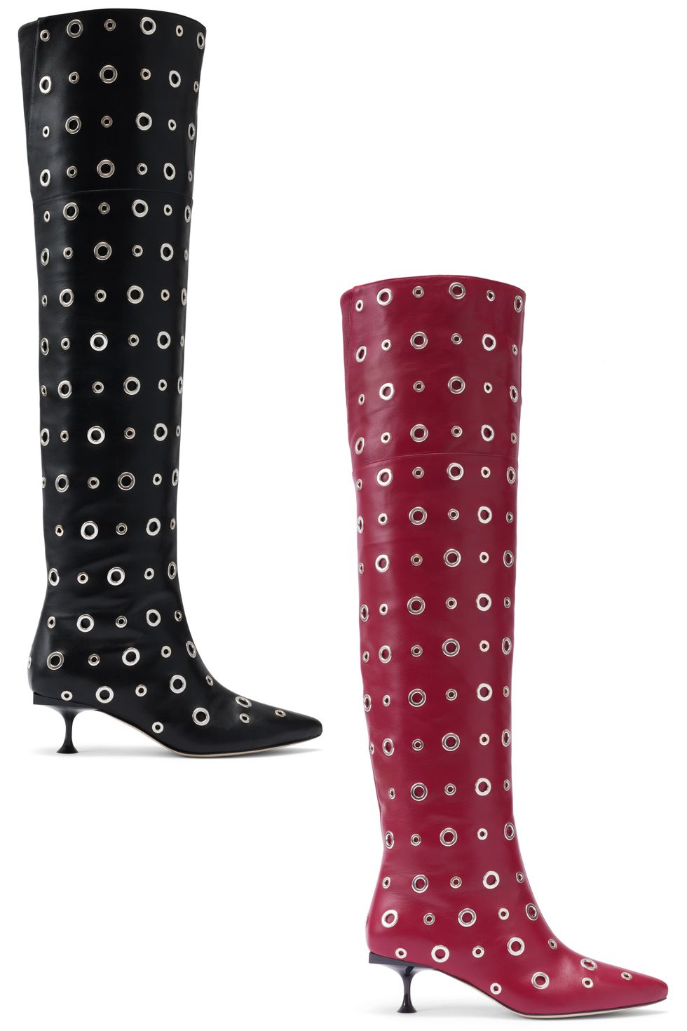 Footwear, Boot, Knee-high boot, Shoe, Pattern, Polka dot, Rain boot, Design, High heels, Leg, 