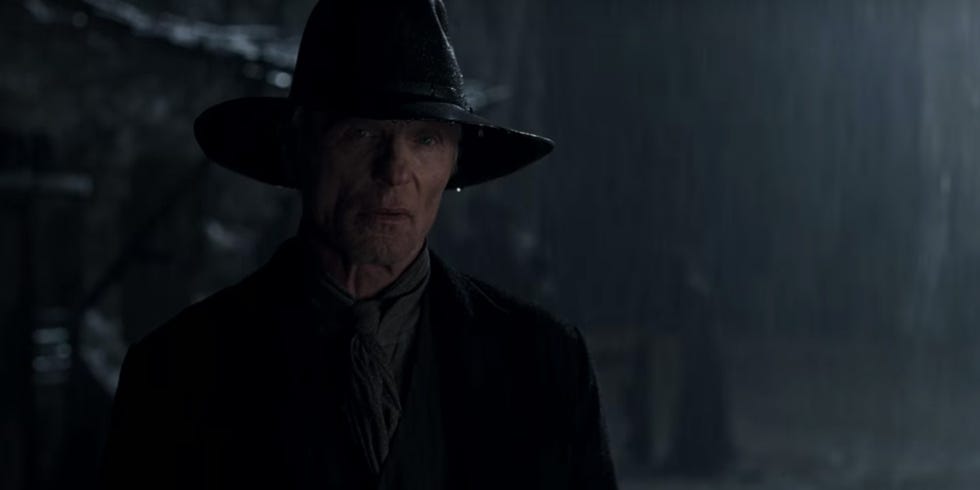 Darkness, Hat, Fedora, Movie, Headgear, Screenshot, Photography, Fashion accessory, Fictional character, 