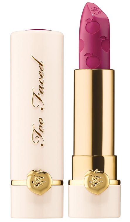 Lipstick, Pink, Cosmetics, Beauty, Product, Lip care, Material property, Beige, Magenta, Lip gloss, 