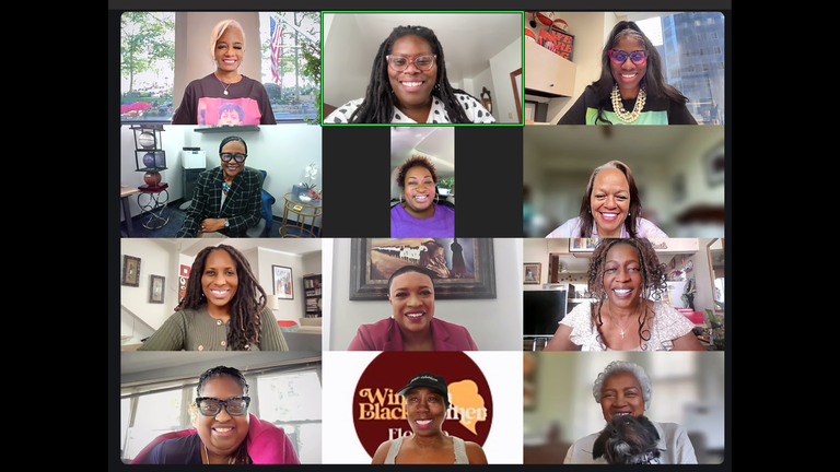participants in a virtual meeting displayed on a grid layout