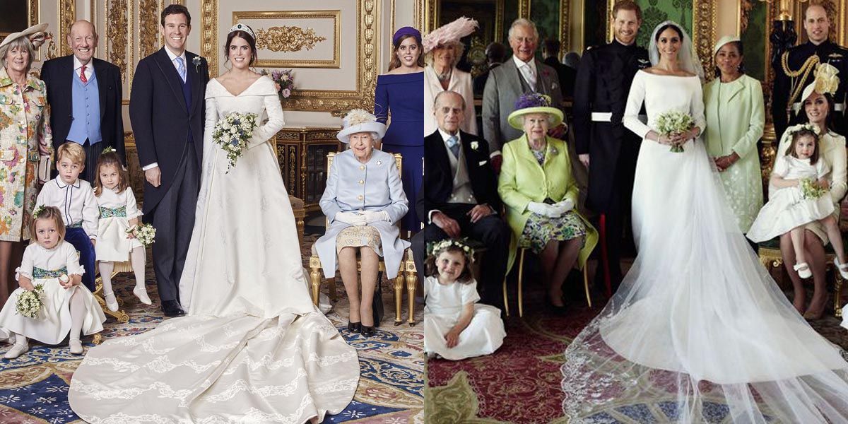 Princess Eugenie & Jack Brooksbank's Official Wedding Portraits Compared to  Meghan & Harry