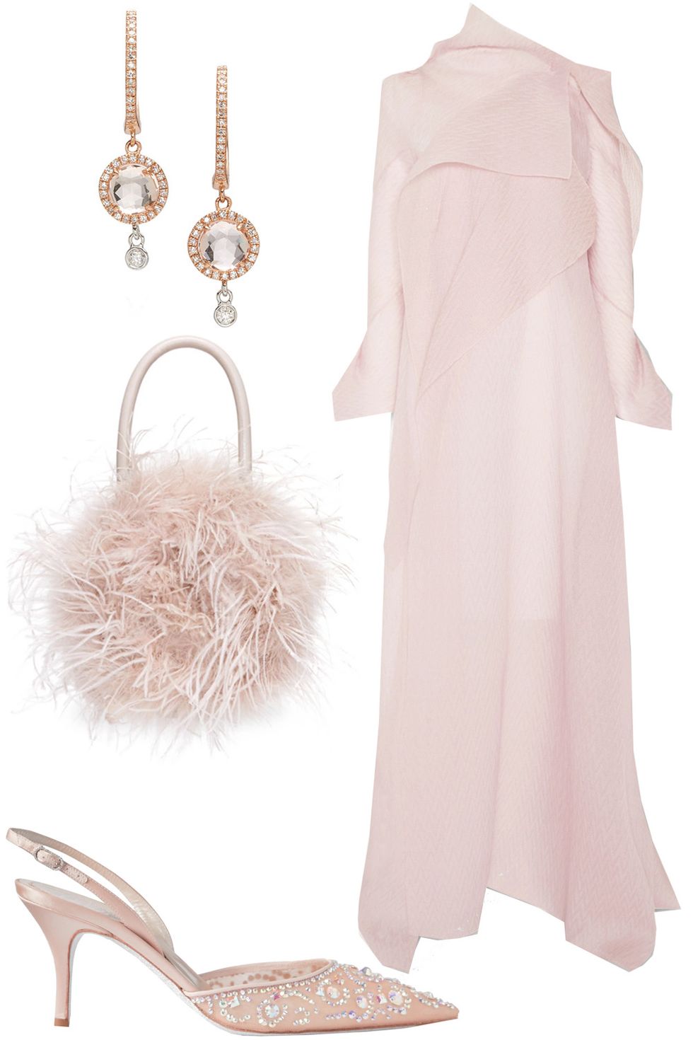 pink winter wedding guest outfit ideas