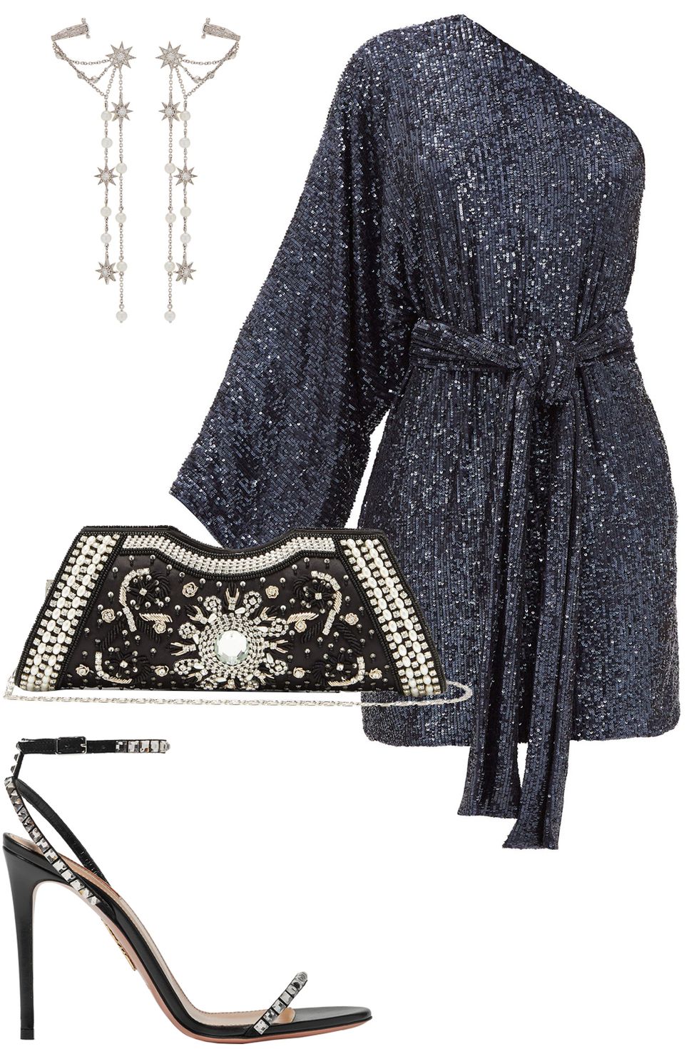 starry night winter wedding guest outfit ideas