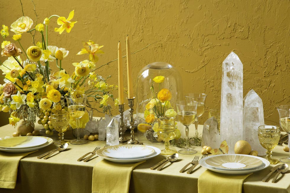 yellow wedding table
