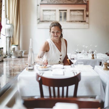 a person sitting at a table