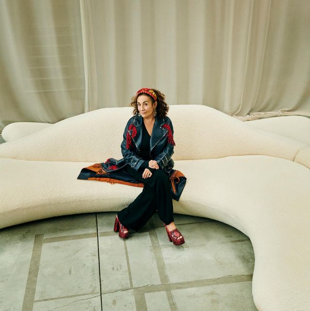 a person sitting on a couch