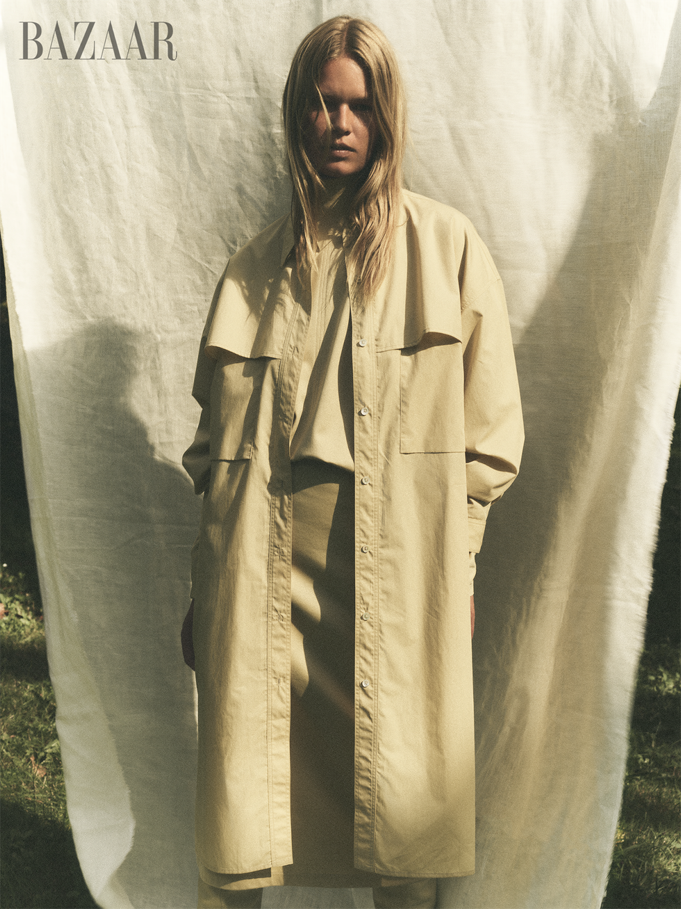 into the light minimalist outerwear, soft floral prints, and ruffled accents dresses, lemaire