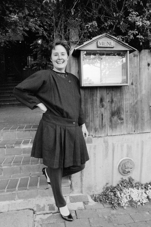 american chef and author alice waters outside her restaurant chez panisse in  berkeley, california, circa 1985 photo by roger ressmeyercorbisvcg via getty images