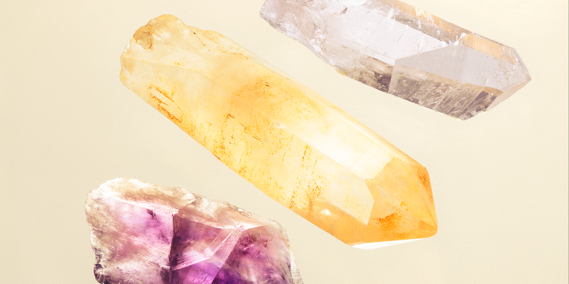 assorted healing crystals