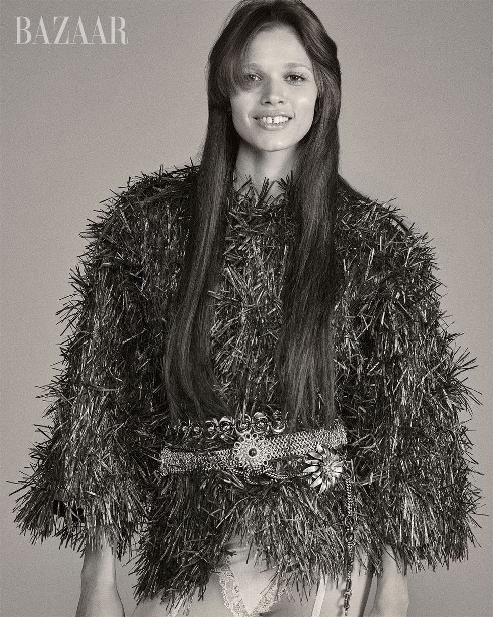 fashion editorial featuring a stylish outfit and accessories