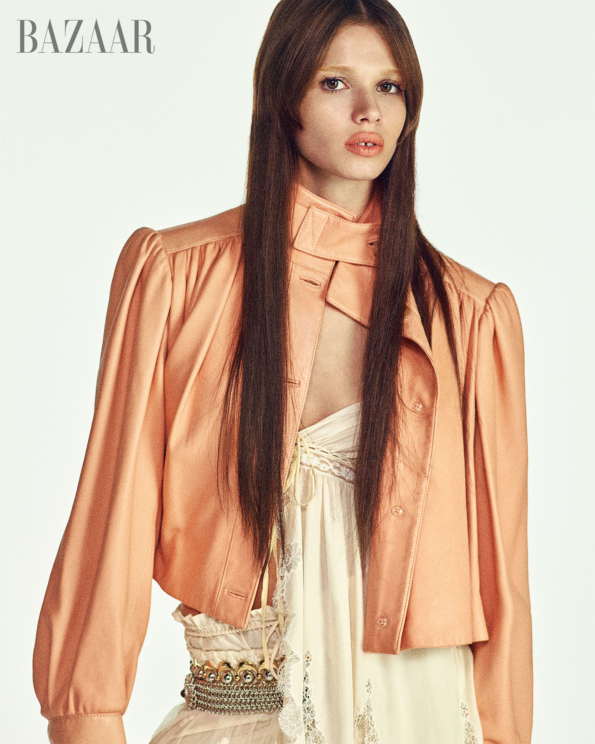 fashion model wearing an elegant outfit with a high fashion aesthetic