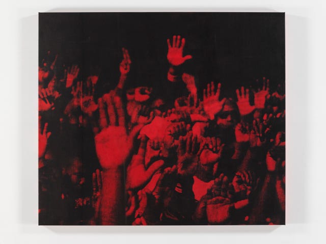 glenn ligon, red hands 2, 1996