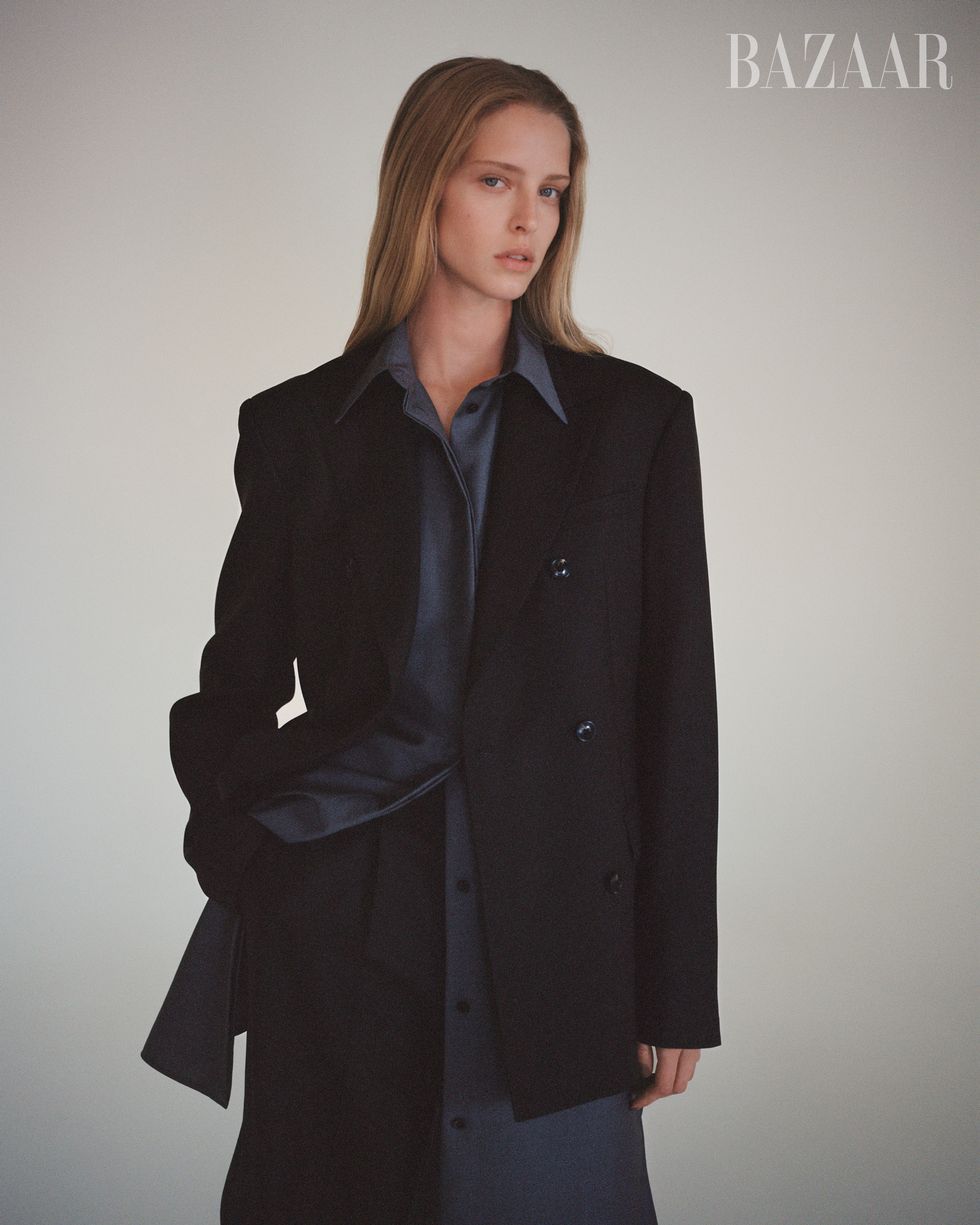 amiri﻿ blazer and trousers and the row﻿ dress
