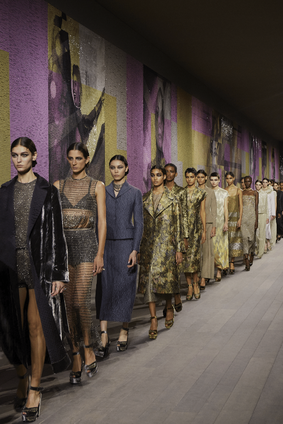 models on the runway at the dior couture show in january